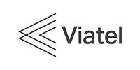 Grayscale Viatel logo, client of LogiSense billing